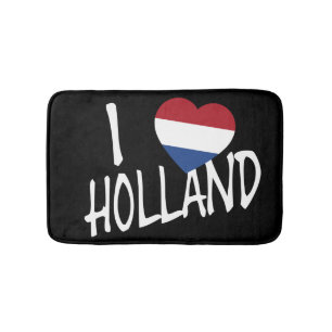 I Heartflag Holland wt on bk bmcnt Bath Mat