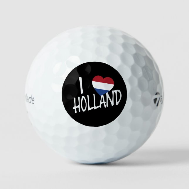 I Heartflag Holland wt on bk tmtp5 gbcnt Golf Balls (Front)