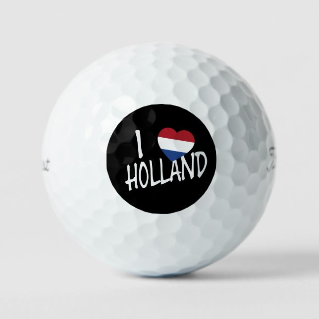 I Heartflag Holland wt on bk tpv1 gbcnt Golf Balls (Front)