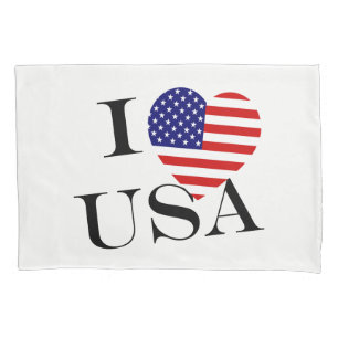 I Heartflag USA bk pccnt Pillowcase