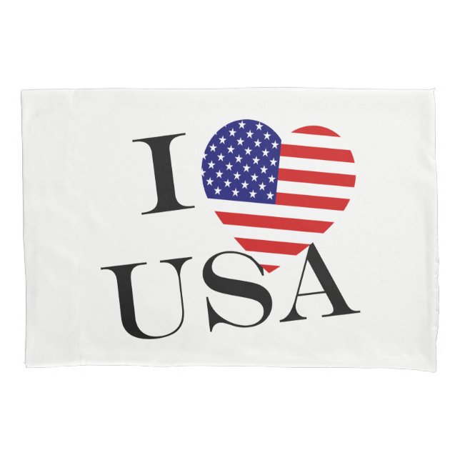I Heartflag USA bk pccnt Pillowcase (Front)
