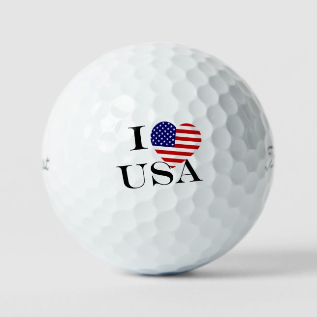 I Heartflag USA bk tpv1 gbcnt Golf Balls (Front)