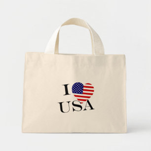 I Heartflag USA bk ttcnt Mini Tote Bag