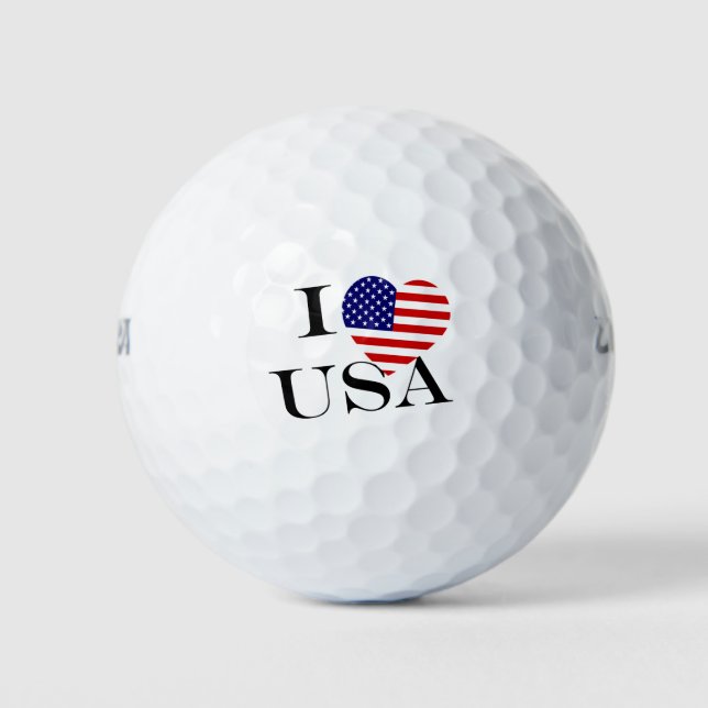 I Heartflag USA bk wu gbcnt Golf Balls (Front)
