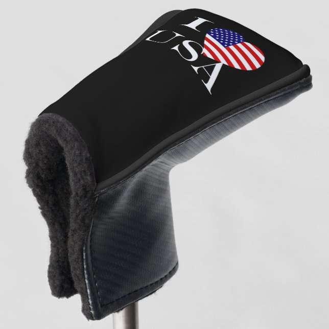I Heartflag USA wt pccnt Golf Head Cover (3/4 Front)