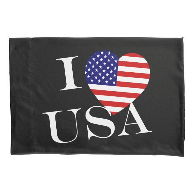 I Heartflag USA wt pccnt Pillowcase (Front)