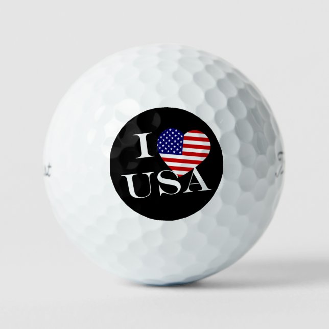 I Heartflag USA wt tpv1 gbcnt Golf Balls (Front)