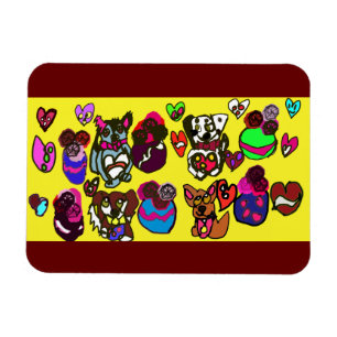 I hearts dogs mug wooden box sign postcard magnet