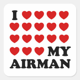 I (hearts) my Airman Square Sticker