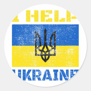I Help Ukraine Support Ukrainian I Stand With Ukra Classic Round Sticker