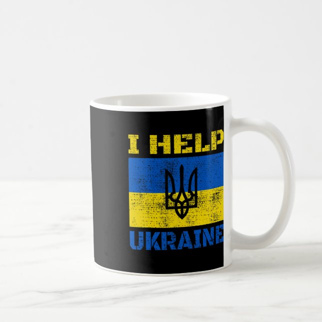 I Help Ukraine Support Ukrainian I Stand With Ukra Coffee Mug (Right)