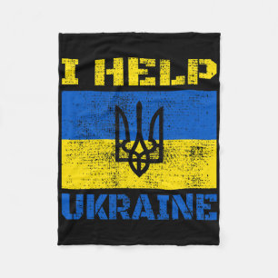 I Help Ukraine Support Ukrainian I Stand With Ukra Fleece Blanket