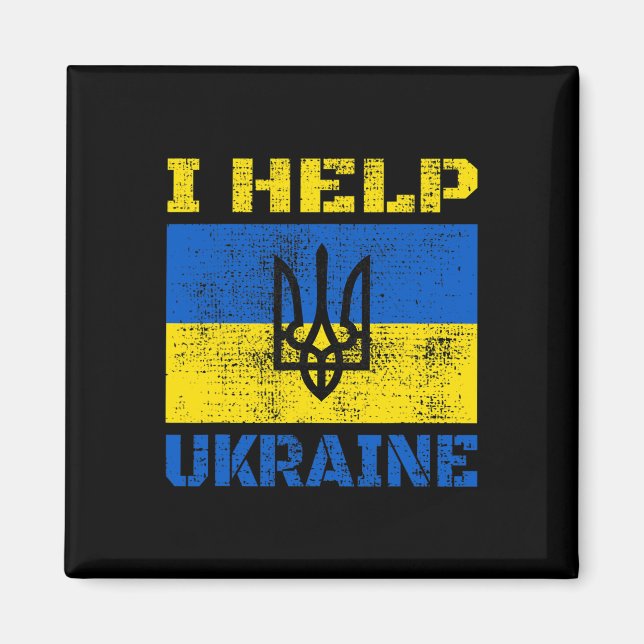 I Help Ukraine Support Ukrainian I Stand With Ukra Magnet (Front)