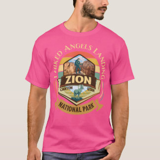 I Hiked Angels Landing Zion Retro Vintage Bighorn  T-Shirt