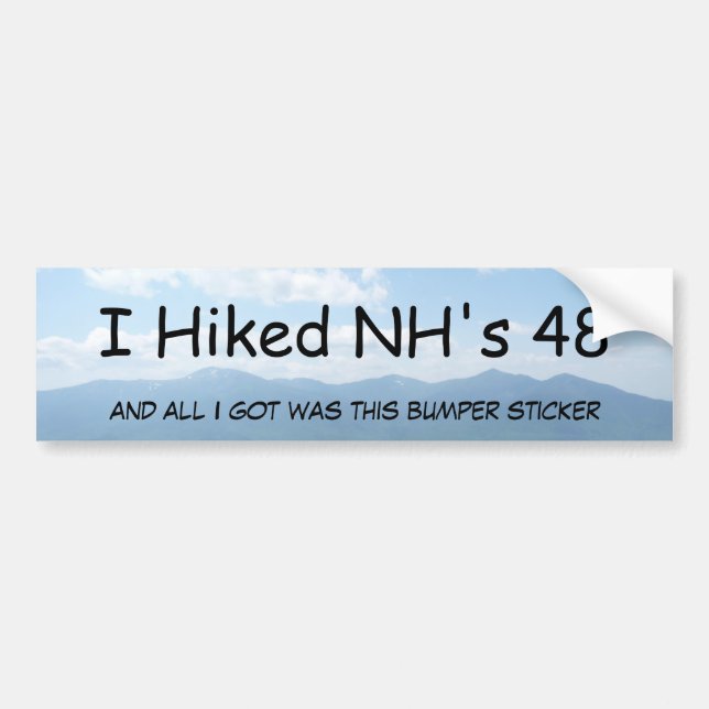 I Hiked NH's 48 Bumper Sticker (Front)