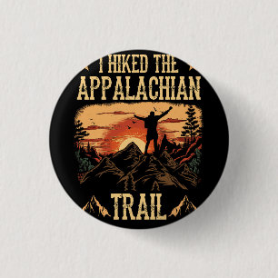 I Hiked The Appalachian Trail Mountains Striped Su 3 Cm Round Badge