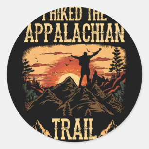 I Hiked The Appalachian Trail Mountains Striped Su Classic Round Sticker