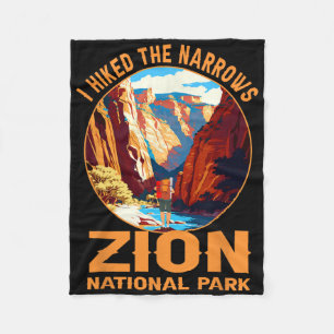 I Hiked The Narrows Zion National Park Hiking Adve Fleece Blanket