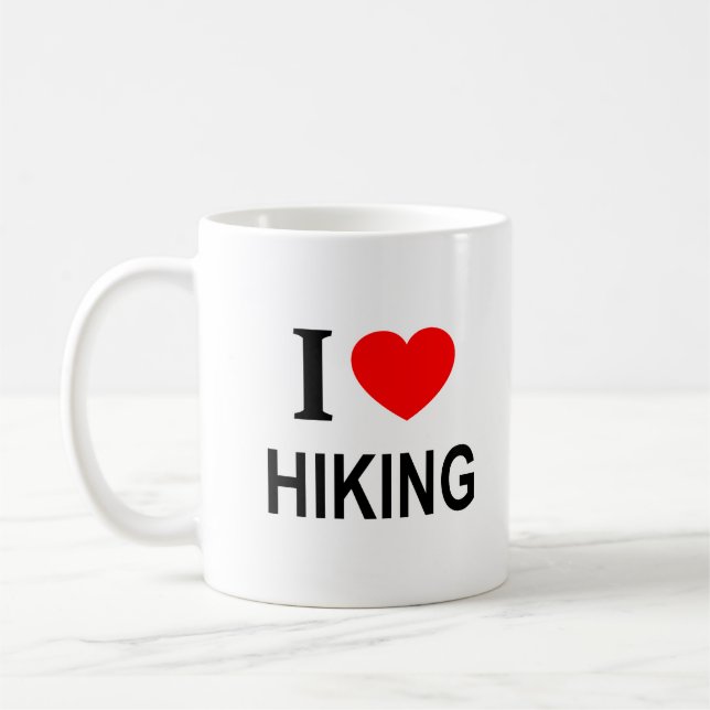 I ❤️ HIKING I LOVE HIKING I HEART HIKING COFFEE MUG (Left)