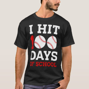 I Hit 100 Days Of School Baseball 100th Day Toddle T-Shirt
