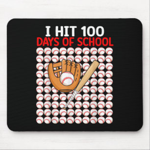 I Hit 100 Days Of School Baseball Bat Boys Toddler Mouse Mat