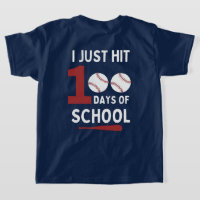 I hit 100 Days Of School baseball front & back