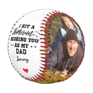 I Hit Homerun Scoring You As My Dad   Custom Photo Baseball