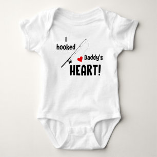 I Hooked Daddy's Heart Fishing Baby Bodysuit