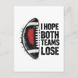 I Hope Both Teams Lose Womens And Mens Sports Fan Holiday Postcard
