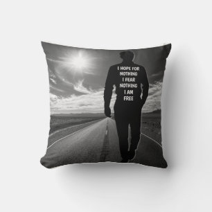 I hope for nothing motivational quote cushion