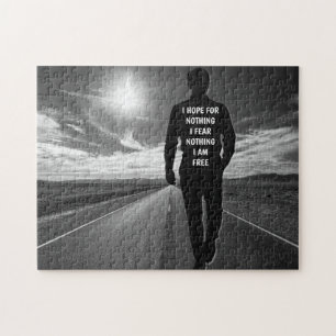 I hope for nothing motivational quote jigsaw puzzle