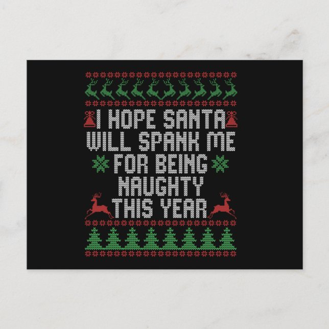 I Hope Santa Will Spank Me For Being Naughty This Postcard (Front)