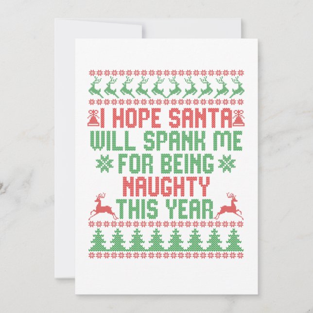 I Hope Santa Will Spank Me For Being Naughty This Thank You Card (Front)