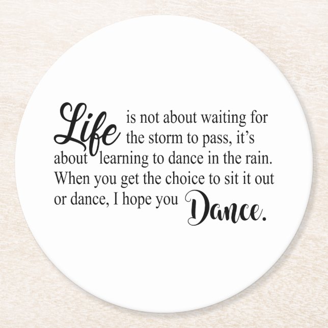 I hope you DANCE! Round Paper Coaster (Front)
