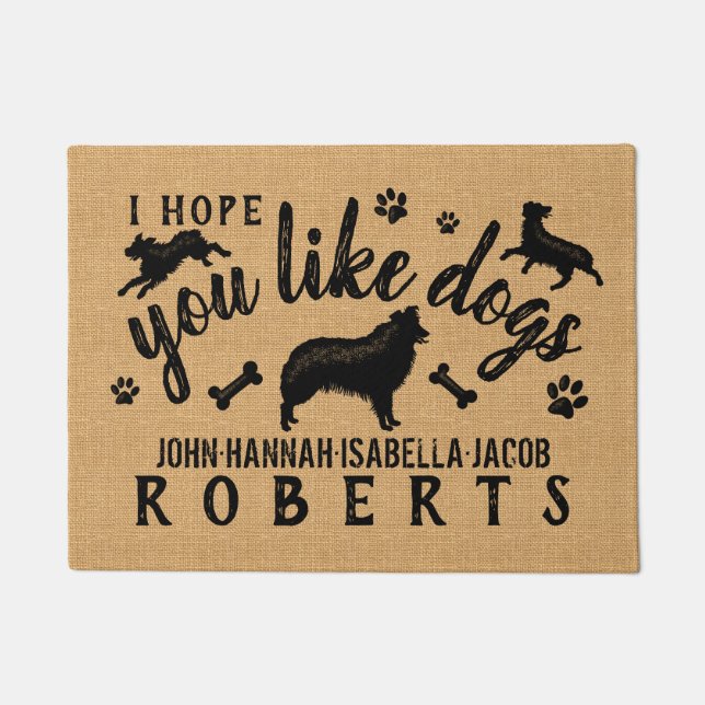 I Hope You Like Dogs Funny Australian Shepherd Dog Doormat (Front)