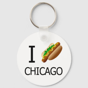 I Hotdog Chicago Keychainx Key Ring