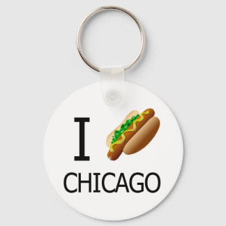 I Hotdog Chicago Keychainx Key Ring