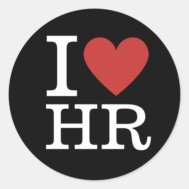 I ❤️ HR for HR Management Students/Faculty CUSTOM Classic Round Sticker (Front)