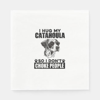 I Hug My Alaskan So I Dont Choke People Funny Dog  Napkin