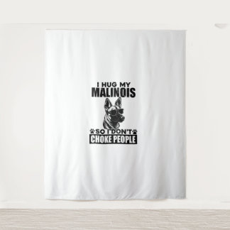 I Hug My Alaskan So I Dont Choke People Funny Dog  Tapestry