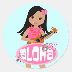 I Hula-Love You Ukulele! Classic Round Sticker