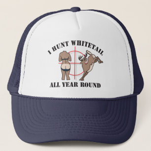 I Hunt Whitetail All Year Round Trucker Hat