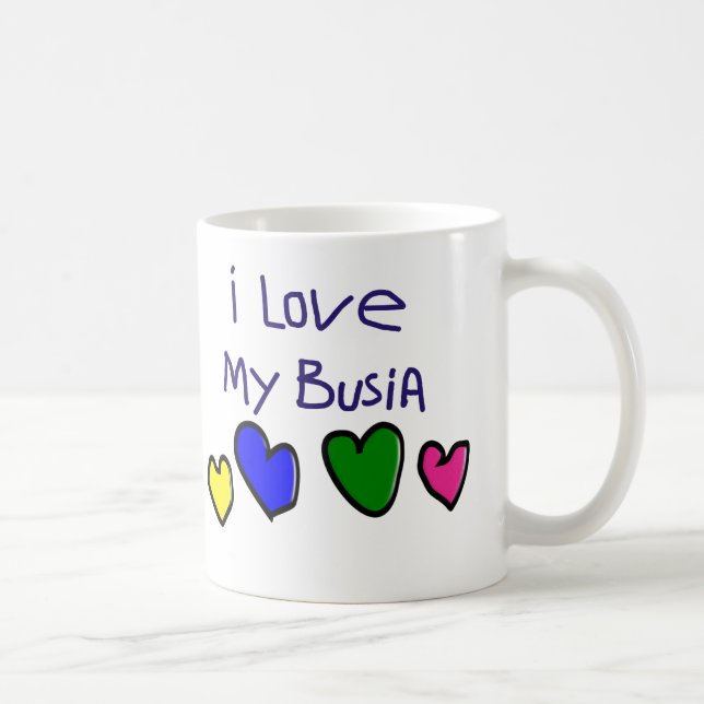 I I Love My Busia (Polish Grandma) Gift Coffee Mug (Right)