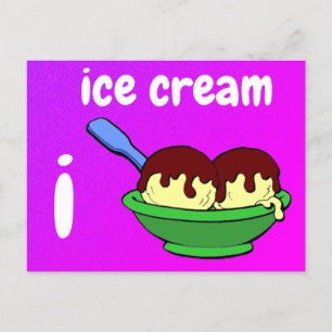 i - ice cream flash card