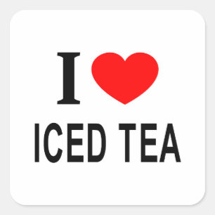 I ❤️ ICED TEA I LOVE ICED TEA I HEART ICED TEA SQUARE STICKER