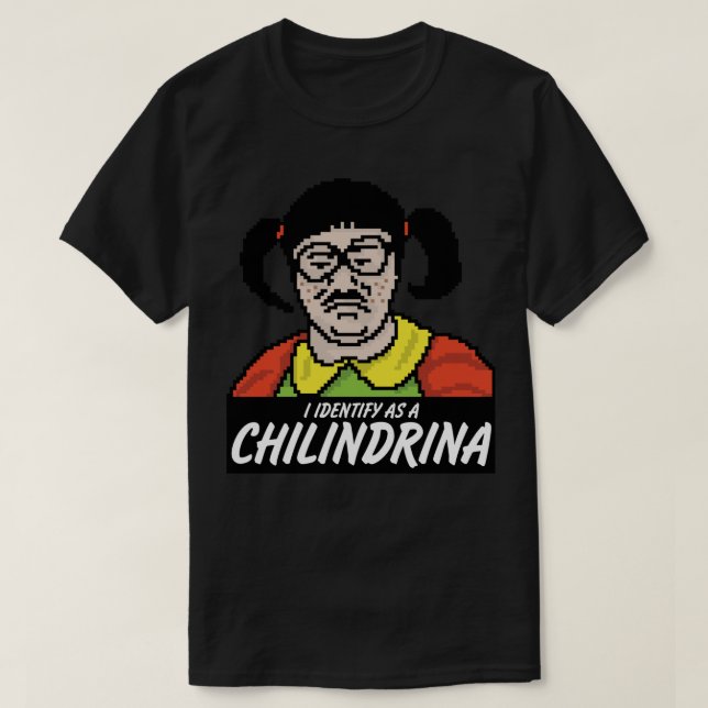 I Identify As A Chilindrina Sticker T-Shirt (Design Front)