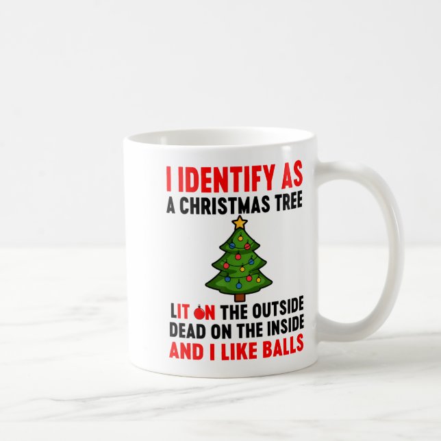 I Identify As A Christmas Tree Lit On The Outside  Coffee Mug (Right)