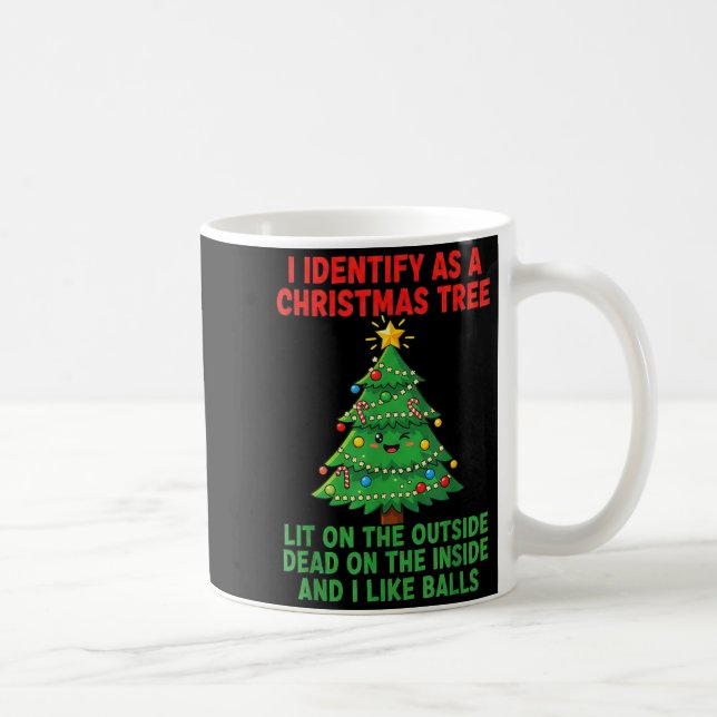 I Identify As A Christmas Tree Lit On The Outside  Coffee Mug (Right)