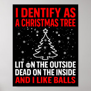I Identify As A Christmas Tree Lit On The Outside Poster
