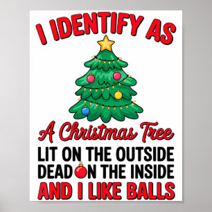 I Identify As A Christmas Tree Lit On The Outside Poster